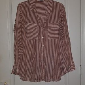 Express city shirt convertible sleeve button down
